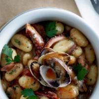 Frutto Di Mare · Potatoes gnocchi, sautéed clams, calamari, shrimps, cherry tomatoes, garlic and parsley.