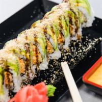 Ninja Roll · Favorite. Spicy kani, topped with avocado, crunch, and drizzled with sweet sauce.