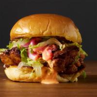 The Buffalo Blaze  · A tender, juicy chicken sandwich topped with crisp romaine, pickled red onions, and a tangy ...