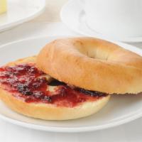 Butter And Jelly Bagel · Your choice of bagel served with sweet butter and jelly.