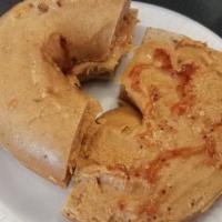 Peanut Butter And Jelly Bagel · Your choice of bagel served with creamy peanut butter and sweet jelly.