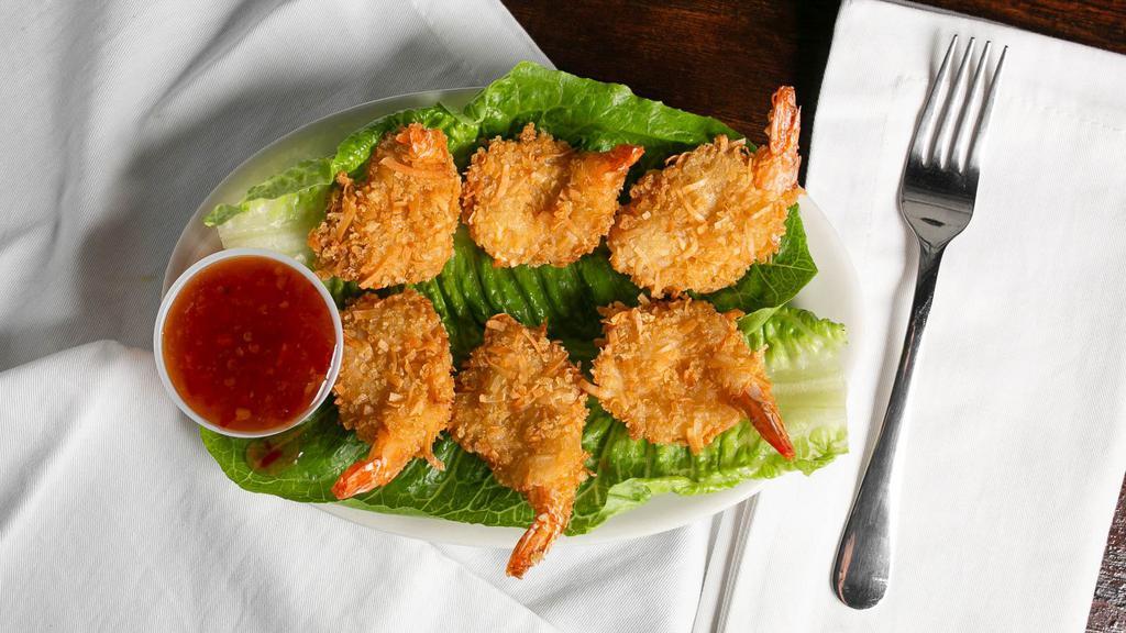 Coconut Shrimp W Sweet Chili Dipping Sauce · Coconut Fried Shrimp with a sweet chili dipping sauce.