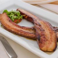 Nueske’S Slab Bacon · Pan seared, maple glaze.