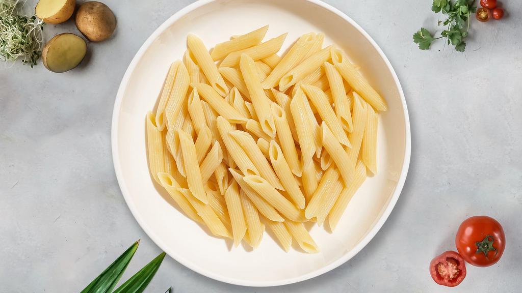 Penne Professor · Fresh penne pasta cooked with your choice of sauce, veggies, and meats and topped with black pepper, parsley, and mozzarella.