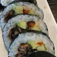 Spicy Girl Roll · Spicy Tuna & Cucumber topped with Tuna, Avocado, Green Tobiko & Chef Sauce