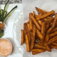 Japanese Fries · Sweet potato fries tossed with Japanese nori flakes seasoning, served with spicy mayonnaise