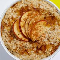 Maple Brown Sugar Oatmeal-Oats With Brown Sugar, Cinnamon, Maple Syrup, And Apple Slices. · Warm rolled oats with brown sugar, cinnamon, maple syrup, and apple slices.