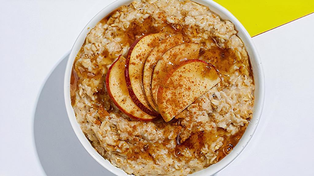 Maple Brown Sugar Oatmeal-Oats With Brown Sugar, Cinnamon, Maple Syrup, And Apple Slices. · Warm rolled oats with brown sugar, cinnamon, maple syrup, and apple slices.