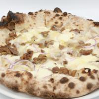 Pizza Porcini · Fresh Italian porcini mushrooms, mozzarella,  Caciocavallo Ragusano, lardo di Colonnata, red...