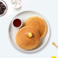 Pancakes, Eggs, Bacon & Sausage · Fluffy pancakes cooked with care and love served with butter and maple syrup. Served with eg...