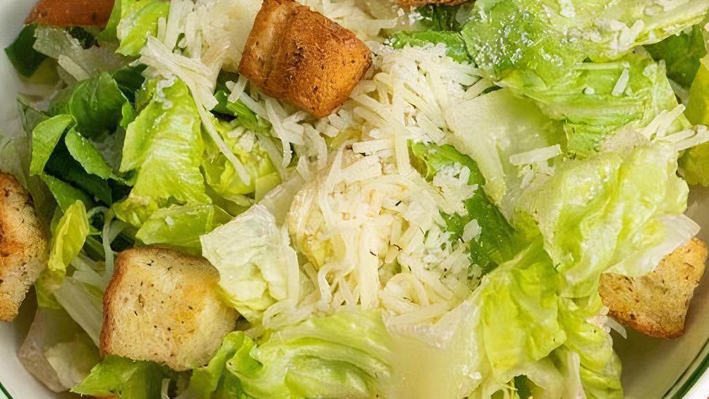 Caesar Salad · Romaine lettuce, Pecorino Romano cheese, Croutons, Caesar Dressing* (*contains anchovy and cheese)