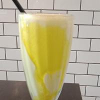 Banana Milkshake · Made with non fat milk and frozen yogurt.