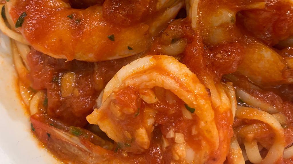 Shrimp Fra Diavolo · Shrimp sautéed in a spicy tomato sauce over linguini.
