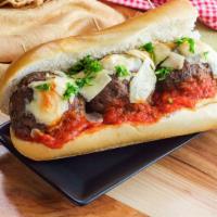 Meatball Parmigiana Hero Sandwich · Delicious sandwich made with Meatballs and Parmesan cheese. Customizable to customer's prefe...