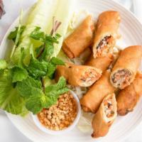 Spring Rolls (Poh Pia) · Popular. Deep fried egg rolls filled with mince pork, long rice, mushroom, carrots, onions, ...