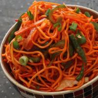 Schezwan Noodle · Boiled noodles tossed with selected vegetables in schezwan sauce.