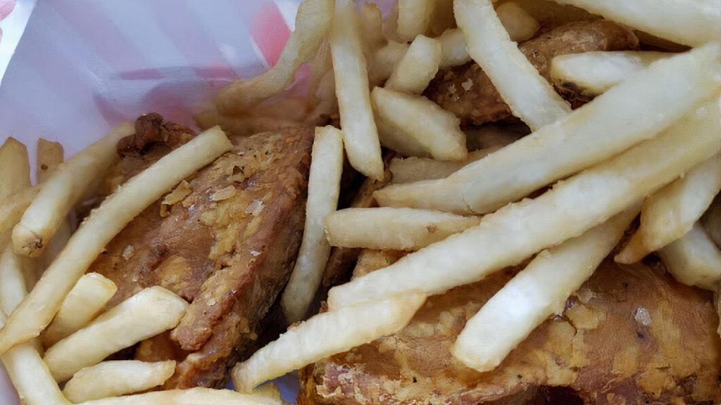 Chicken (3 Pieces) Fries, 1 Roll · 