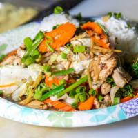 Incredible Ginger Stir Fry · Bold ginger flavors with With Shrimp, chicken, tofu, or vegetarian or vegan and tones of swe...