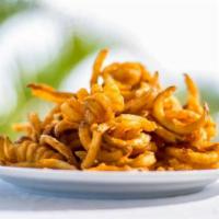 Fresh Calamari Appetizer · Delicious Homemade and hand dipped cut strips of calamari fried to golden brown perfection s...