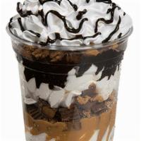 Reese’S ® Peanut Butter Sundae Dasher · Layers of Reese's® peanut butter cups, Reese's® peanut butter sauce, vanilla ice cream and f...