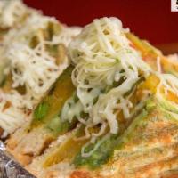 Vegetable Cheese Sandwich · Jain. 3 layers of breads stuffed with potato, cucumber, onion and tomato with green mint and...