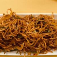 Chinese Bhel · Vegan. Vegetables tossed with fried noodles - served cold.
