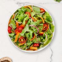 Eve'S Garden Salad · Spring mix, tomato, onion, avocado, cilantro, cucumber, peppers, carrots, corn, lemon juice,...