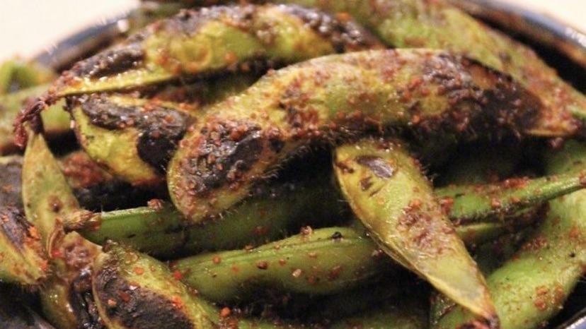 Spicy Charred Edamame · Charred edamame with hint of spicy