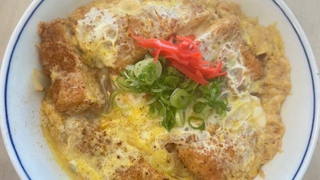 Katsu Don · Chicken Cutlet w dashi  & layer of egg custard - over rice.