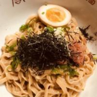 Mentaiko Mazemen · No broth. Sauteed noodle with spicy cod roe.
