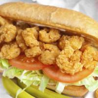 Fried Shrimp Po' Boy Sandwich · House Special sandwich prepared with crispy Shrimp, served on a loaf of french bread.