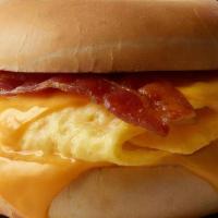 Bacon, Egg & Cheese Sandwich · Bacon, egg, and American cheese all natural always fresh.