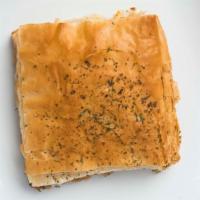 Tirotipa · Cheese pie with feta & herbs baked in phyllo dough.
