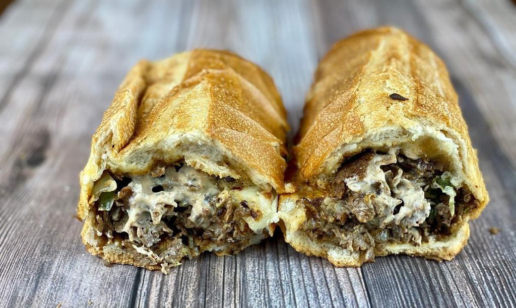 Chipotle Cheesesteak · Thinly sliced Ribeye steak, cheese, and chipotle mayo.