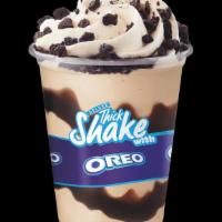 Cookies & Cream Shake · Vanilla Ice Cream, Crushed Oreos & Chocolate Syrup.