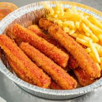 10 Crab Sticks With French Fries Or Fried Rice · 10 pieces of crab sticks served with french fries or fried rice