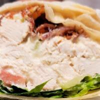 Chicken Supreme Wrap · Chicken Salad, Bacon, Lettuce, Tomato on Flour Wrap