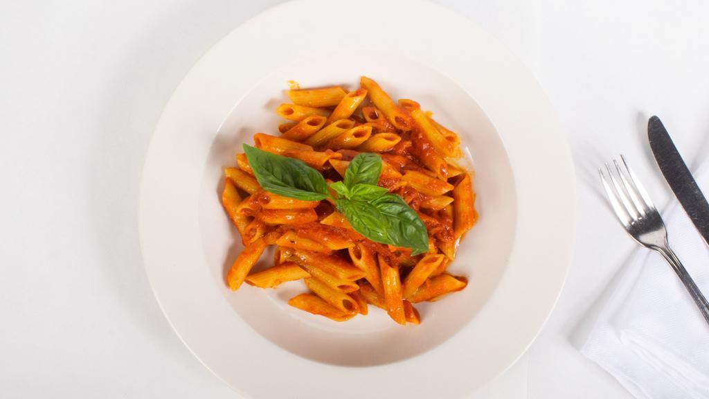 Penne Pomodoro · Penne with Tomato Sauce and Fresh Basil.