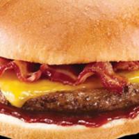 Big D Bacon Cheddar Bbq Burger · Cheddar, BBQ, 2 strips bacon.