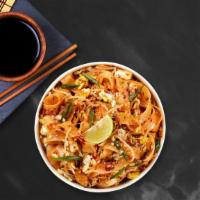 Pad Thai · Traditional wok-fried rice noodle with chive, bean sprout, and peanut with tamarind sauce (G...