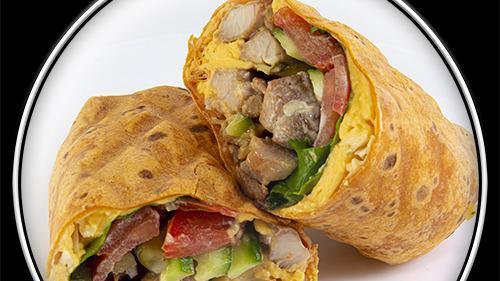 Cheese Wrap · Wrap (tomato), chicken, pickle, fresh cucumber and tomato, cabbage, cheese, garlic and tomato sauce.