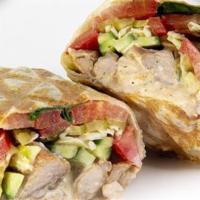 Classic Wrap · Favorite. Wrap (white), chicken, pickle, fresh cucumber and tomato, cabbage, garlic and toma...
