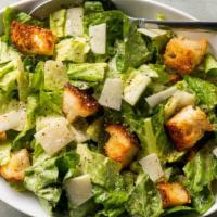Caesar · Romaine, shredded parmesan, croutons, caesar dressing. Add chicken for an additional charge.