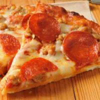 Pepperoni Pizza Slice · Classic fresh baked pepperoni piza.