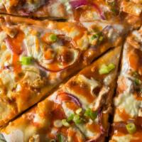 Buffalo Chicken Slice · Juicy buffalo chicken, blended cheese and drizzled with bleu cheese dressing.