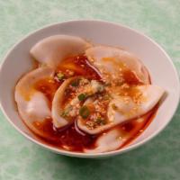 Pork Dumplings In Chili Oil 红油水饺  (8) · Pork, egg, chili oil, oyster sauce