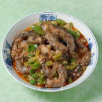 Sautèed Shiitake Mushrooms 素海参 · Shiitake mushrooms, cayenne peppers, oyster sauce