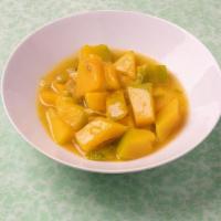 Sautéed Japanese Squash 姜葱南瓜 · Japanese squash, ginger, scallion