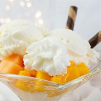 Coconut Ice Cream With Mixed Fruit · 