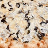 White Pizza · ricotta cheese fresh  mozzarella  Spinach ,with garlic and oil.